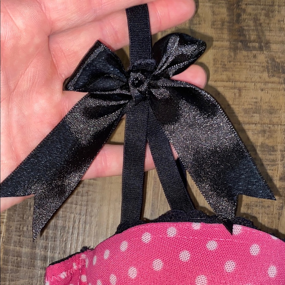 Pink and Black Polka Dot Lingerie Set - Picture 3 of 11